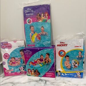 Disney Princess and Mickey Mouse Pool Toy and Float Bundle